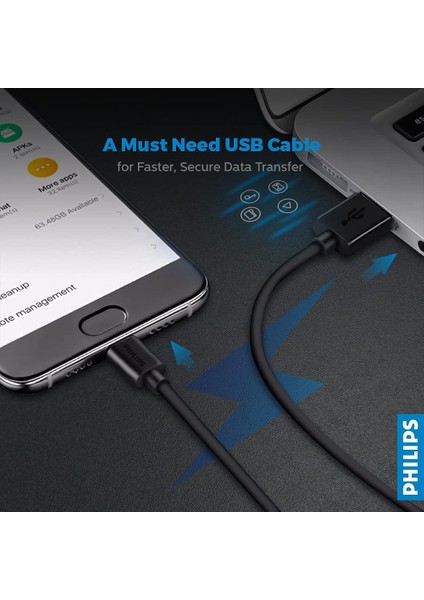 3A 45W UsbA to Universal Micro Hızlı Data ve Şarj Kablosu 1.2Metre DLC3104U fırsatları