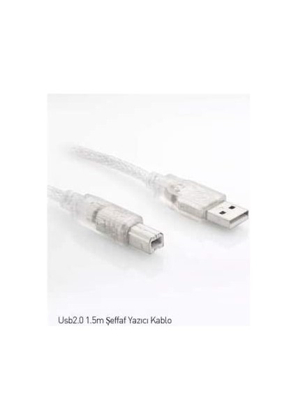 SL-U2015 Usb2.0 1.5m Şeffaf Yazıcı Kablosu, Şeffaf