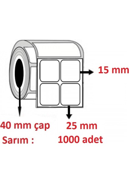 25X15 2li Eco Termal Etiket (1000 Li)