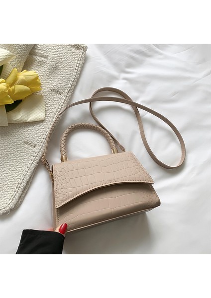 Katı Pu Deri Omuz Çantası Moda Tasarımcı Çanta Kadınlar Için Üst Sap Çantaları Gündelik Crossbody Çanta (Yurt Dışından)