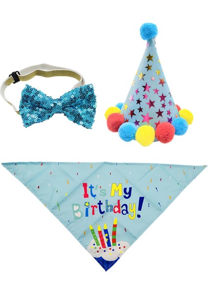 Doğum Günü Bandana Hats Bowtie Resim Köpekler Doğum Günü Takım Elbise (Yurt Dışından)
