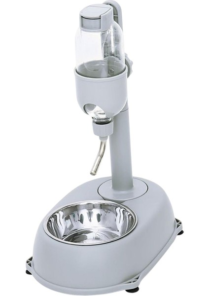 Pet Besleyici 500ML Waterer Su Şişesi Yiyecek Kaseleri Köpek Kasesi Gri (Yurt Dışından)