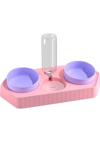 Su Dağıtıcısı İle Nokta Kaseleri Yükseltilmiş Stant Çanak Kaseleri Kaymaz Üç Pembe (Yurt Dışından)