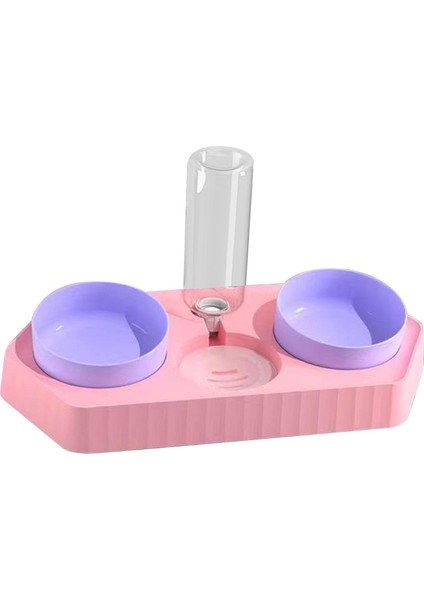 Su Dağıtıcısı İle Nokta Kaseleri Yükseltilmiş Stant Çanak Kaseleri Kaymaz Üç Pembe (Yurt Dışından)