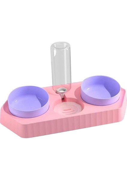 Su Dağıtıcısı İle Nokta Kaseleri Yükseltilmiş Stant Çanak Kaseleri Kaymaz Üç Pembe (Yurt Dışından)