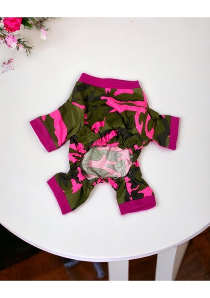 Pinky Camouflage Penye Tulum Köpek Tulumu Köpek Elbisesi indirimleri