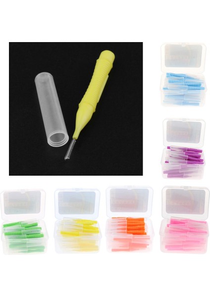 Lot 80X Yumuşak Interdental Fırçalar Kürdan Diş Fırçası Temizleyici Sarı+Mor (Yurt Dışından)