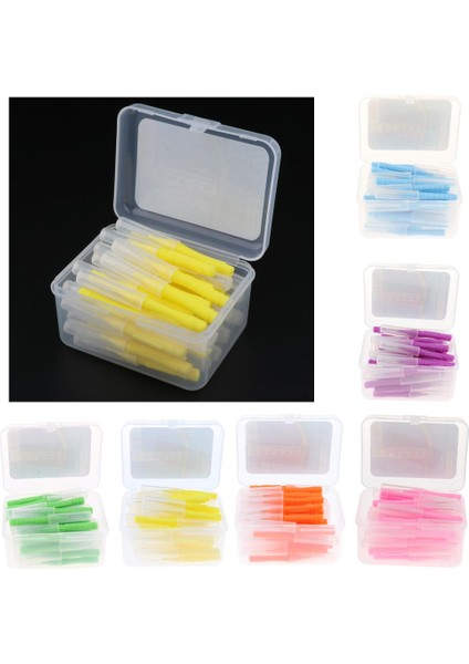 Lot 80X Yumuşak Interdental Fırçalar Kürdan Diş Fırçası Temizleyici Sarı+Mor (Yurt Dışından)