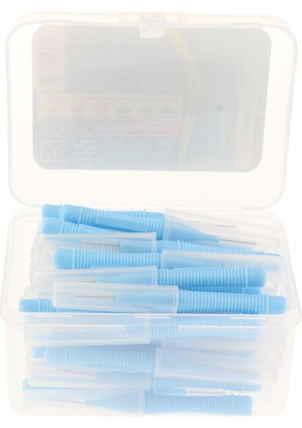 80X Portable Interdental Fırça Diş Flosser Teencow Sticks Care Blue+Turuncu (Yurt Dışından)