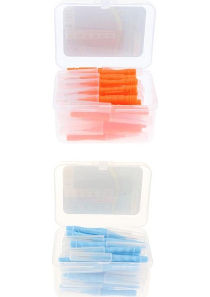 80X Portable Interdental Fırça Diş Flosser Teencow Sticks Care Blue+Turuncu (Yurt Dışından) fiyatları