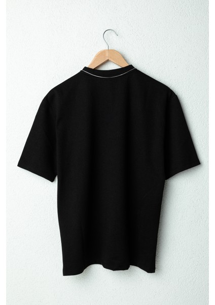 Erkek Never Give Up Oversize Baskılı Pamuklu Bisiklet Yaka Kısa Kollu T-Shirt fırsatları