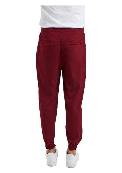 Jogger- Erkek Likralı Bordo Üniforma Pantolon