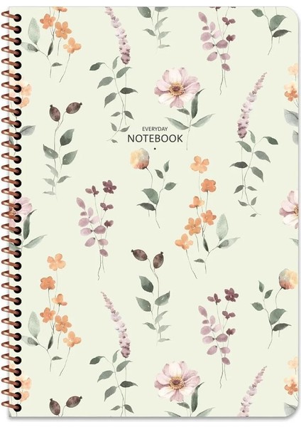 Keskin Color Keskin Çiçek Spiralli Defter 80 Yaprak-Kareli-A4