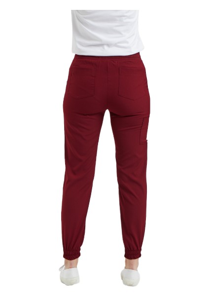 Jogger- Kadın Likralı Bordo Üniforma Pantolon modelleri