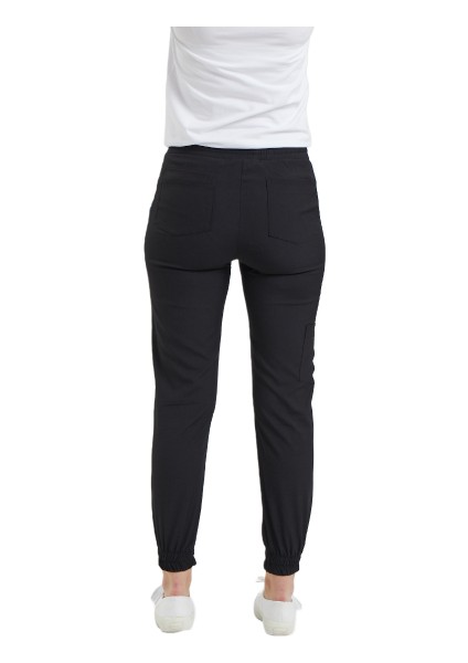 Jogger- Kadın Likralı Siyah Üniforma Pantolon modelleri