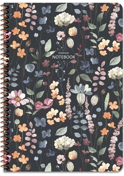 Keskin Color Keskin Çiçek Spiralli Defter 80 Yaprak-Kareli-A4