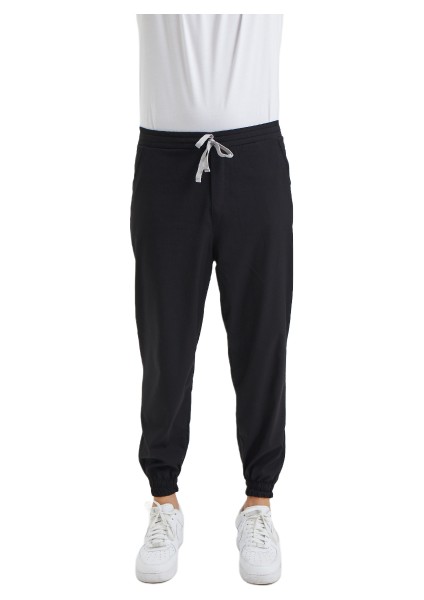 Jogger- Erkek Likralı Siyah Üniforma Pantolon