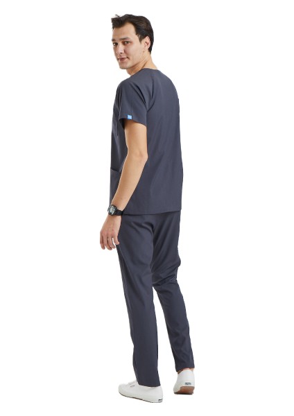 Basıc- Erkek Likralı Koyu Gri Üniforma Takımı modelleri