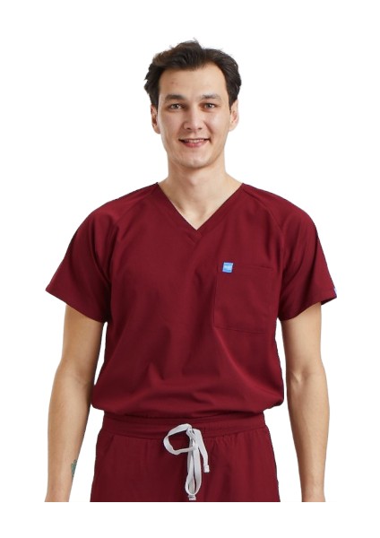 Jogger- Erkek Likralı Bordo Üniforma Üst