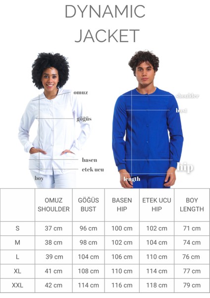 Ceket- Kadın - Erkek Likralı Beyaz Medikal Ceket modelleri