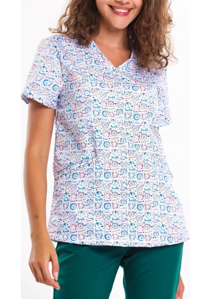 Baskılı- Kadın Medikal Üniforma Takımı fırsatları