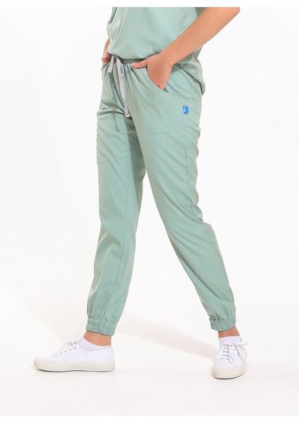 Jogger Kadın Likralı Üniforma Pantolon - Mint Yeşili
