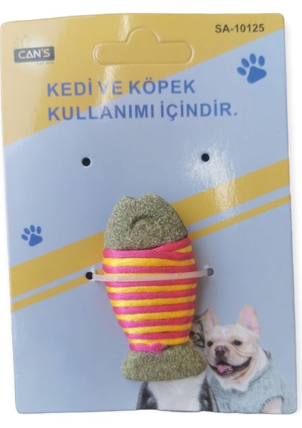 Cnc Pet Cans Ip Sarılı Kedi Otlu Catnipli Balık Kedi Oyuncağı 7 x 3 cm