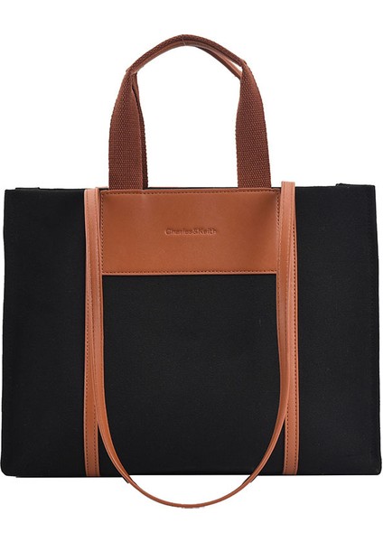 Çanta Kadın Yeni Alışveriş Çantası Kore Tarzı Moda Tote Çanta Basit Kanvas Kadın Çantası Omuzdan Askili Çanta Büyük Çanta (Yurt Dışından)