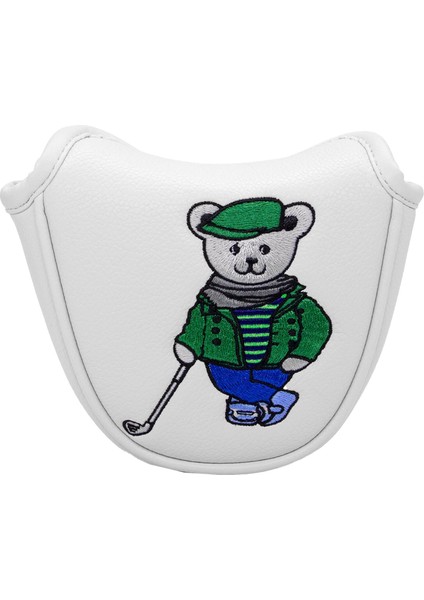 Golf Mallet Putter Head Cover Golf Protector Pu Moda Golf Kulübü Headcover Beyaz (Yurt Dışından)