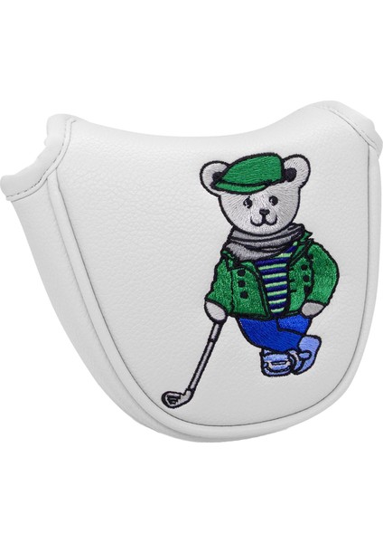 Golf Mallet Putter Head Cover Golf Protector Pu Moda Golf Kulübü Headcover Beyaz (Yurt Dışından)