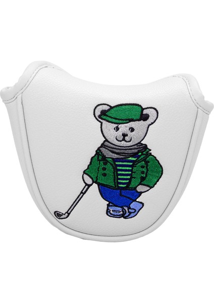 Golf Mallet Putter Head Cover Golf Protector Pu Moda Golf Kulübü Headcover Beyaz (Yurt Dışından)