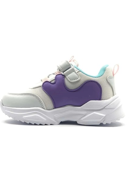 Merry Beyaz-Mor Ortapedik Sneaker Kız Çocuk Spor Ayakkabı modelleri