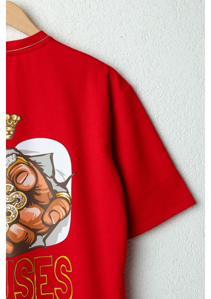 Erkek No Fear Oversize Baskılı Pamuklu Bisiklet Yaka Kısa Kollu T-Shirt modelleri