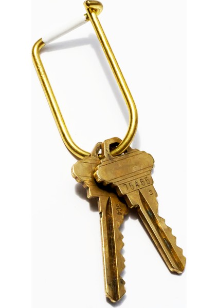 Wilson Keyring Enameled Brass- Pirinç Anahtarlık Altın-Beyaz