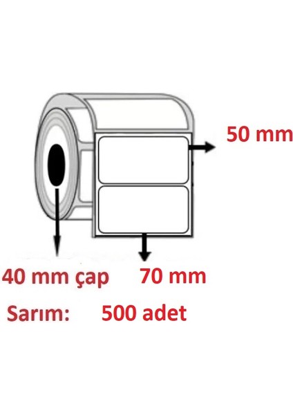 50 x 70 Eco Termal Etiket ( 500 Lü )