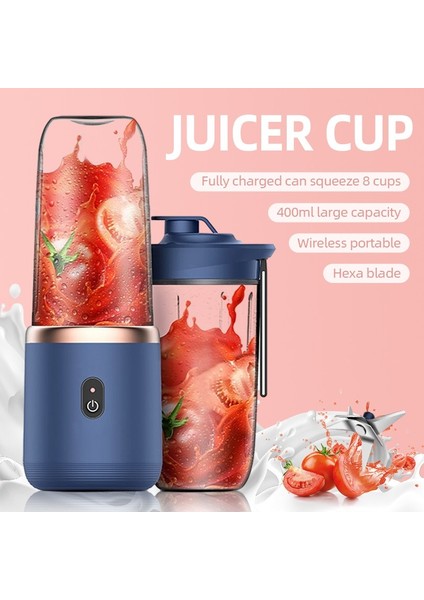 6 Bıçaklı Taşınabilir Sıkacağı Bardak Sıkacağı Meyve Suyu Fincan Otomatik Küçük Elektrikli Sıkacağı Smoothie Blender Ice Crushcup Mutfak Robotu (Yurt Dışından)