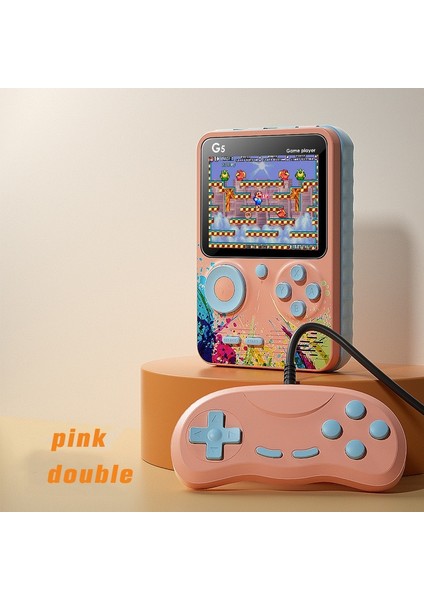 Dahili 500 Oyun Retro Taşınabilir Mini El Video Oyun Konsolu 8-Bit 3.0 Inç Renkli LCD Iki Oyun Oyuncu (Yurt Dışından)