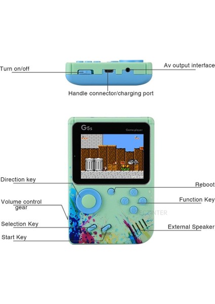 Dahili 500 Oyun Retro Taşınabilir Mini El Video Oyun Konsolu 8-Bit 3.0 Inç Renkli LCD Iki Oyun Oyuncu (Yurt Dışından) modelleri