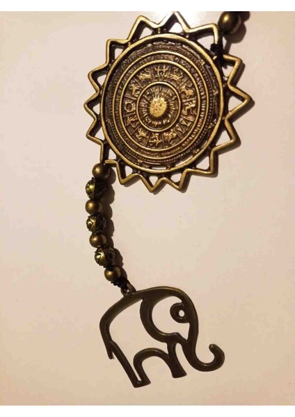 Tibet Budizm 12 Zodyak Metal Bronz Tılsımı Filli Koruma Trigram Tarot Burç Feng Shui Askılı Dekorasyon