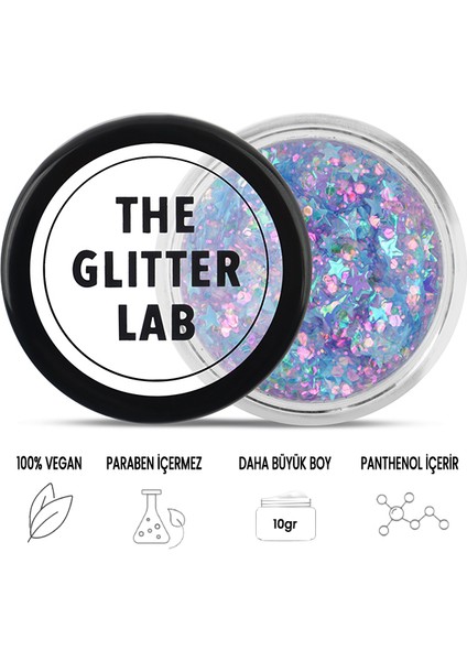 The Glitter Lab - Jel Formlu Parlak Glitter - Blue Stars ~10 gr