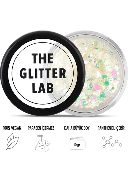 The Glitter Lab - Glowy Hearts - Jel Formlu Parlak Glitter ~10 gr