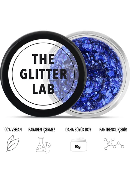 The Glitter Lab - Jel Formlu Parlak Glitter - Midnight Blue ~10 gr