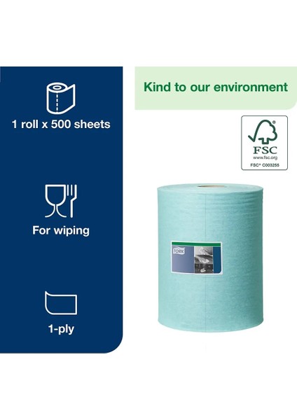 Düşük Hav Nonwoven Temizlik Bezi Rulo Turkuaz 180 Metre (190494)