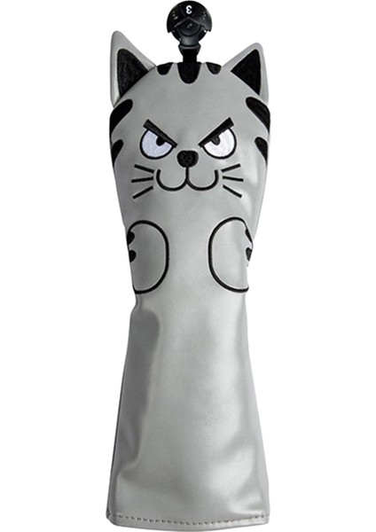 Golf Head Ekipmanları Kapsar Golf Cue Protector Mallet Putter Putter Cue Headcover Ut Ahşap Gri (Yurt Dışından)