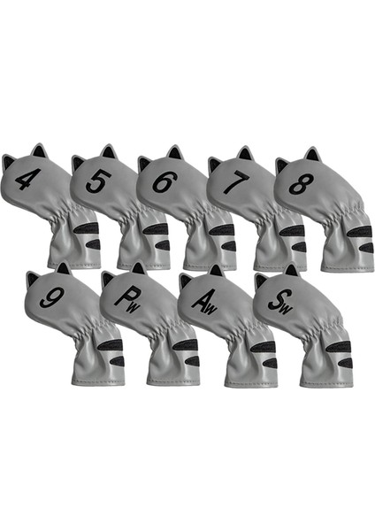 Su Geçirmez Golf Başı Kapaklar Golf Ipucu Koruyucu Ekipman Takozlar Atıcı Headcover 9pcs Demir Ipucu Gri (Yurt Dışından) modelleri