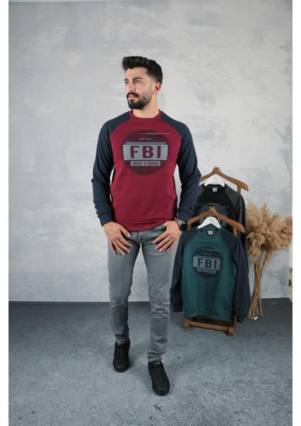 Bisiklet Yaka Reglan Kol Pamuk Karışımından Üretilmiş Manşetleri ve Etek Ucu Ribanalı Içi Yumuşak Sweatshirt 95111