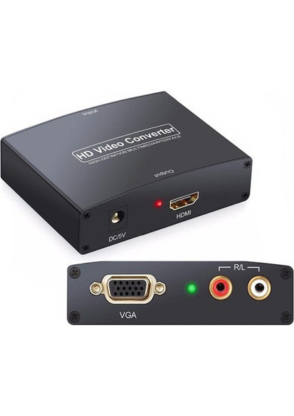 Vga+R/l Audio To HDMI Converter Ses Destekli Vga-Hdmı Çevirici