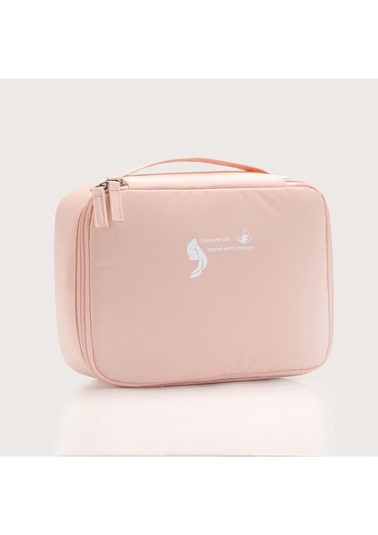Büyük Kapasiteli Taşınabilir Seyahat Kozmetik Çantası - Pembe (Yurt Dışından)