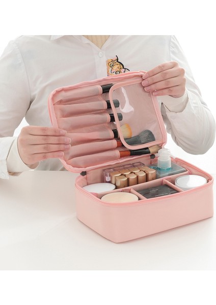 Büyük Kapasiteli Taşınabilir Seyahat Kozmetik Çantası - Pembe (Yurt Dışından) fiyatları