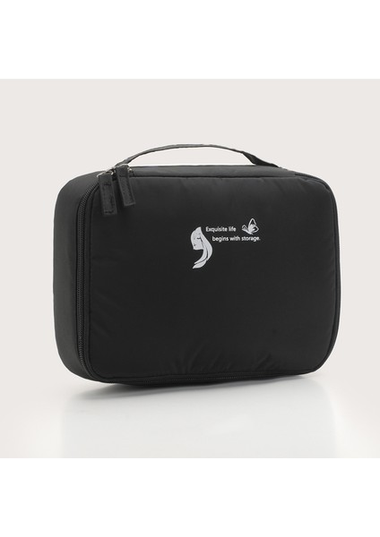Büyük Kapasiteli Taşınabilir Seyahat Kozmetik Çantası - Siyah (Yurt Dışından)